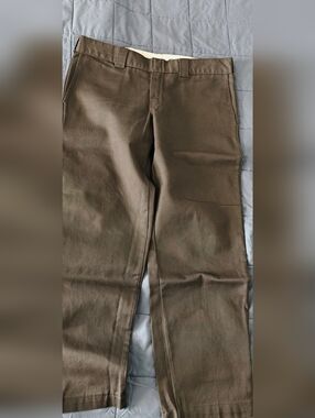 Dickies Men's Grey Olive Straight-Leg Work Pants